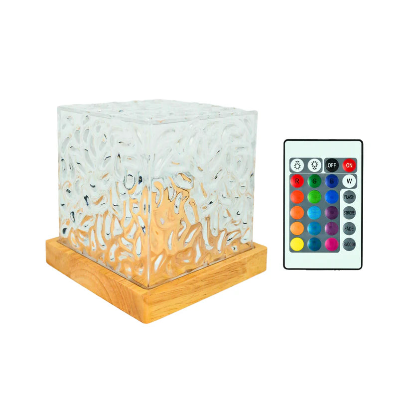 Lámpara Led RGB Cubo Patrón De Agua