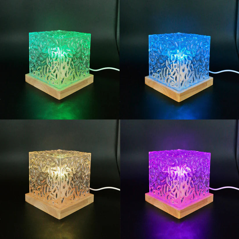 Lámpara Led RGB Cubo Patrón De Agua